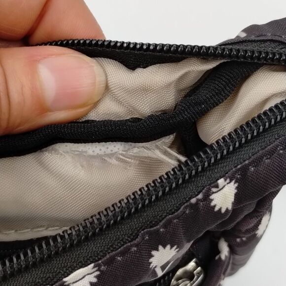 LUG crossbody bag black white tiny floral motif adjustable strap LUG - Picture 6 of 11